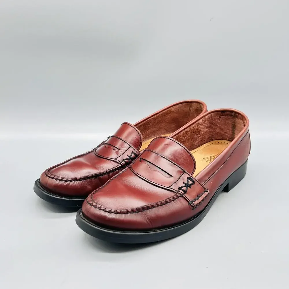Bass Shoes Women 8 Brown Leather Weejuns Katherine II Penny Loafer Flats Slip On